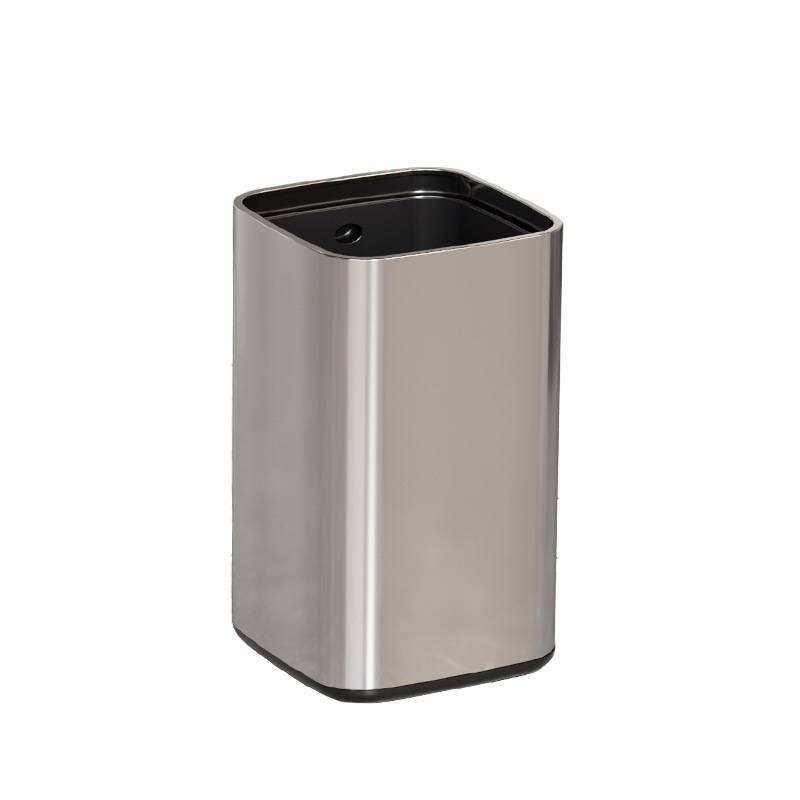 Home Bathroom Trash Can - Poubelle double couche en acier inoxydable,