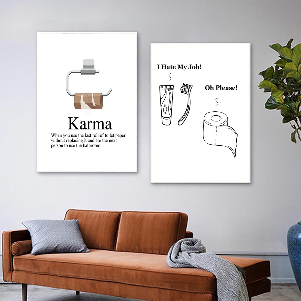 Home Bathroom Sign - Karma définition affiche impression mur Art