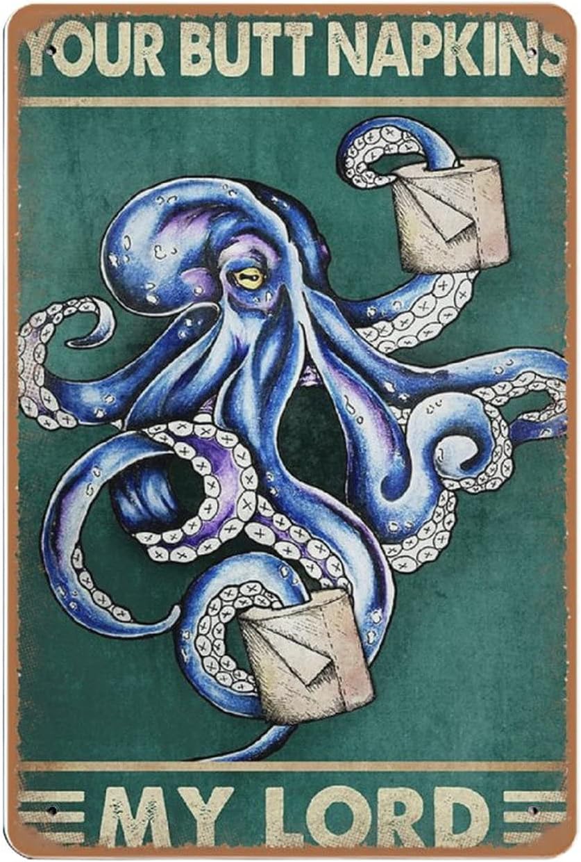 Home Bathroom Sign - Dreacoss Octopus Vintage tin Sign, Décoration