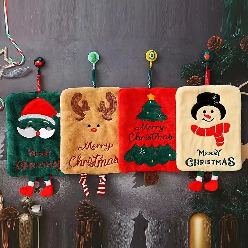 Home Bathroom Towels - Serviette de Noël suspendue, motif Père