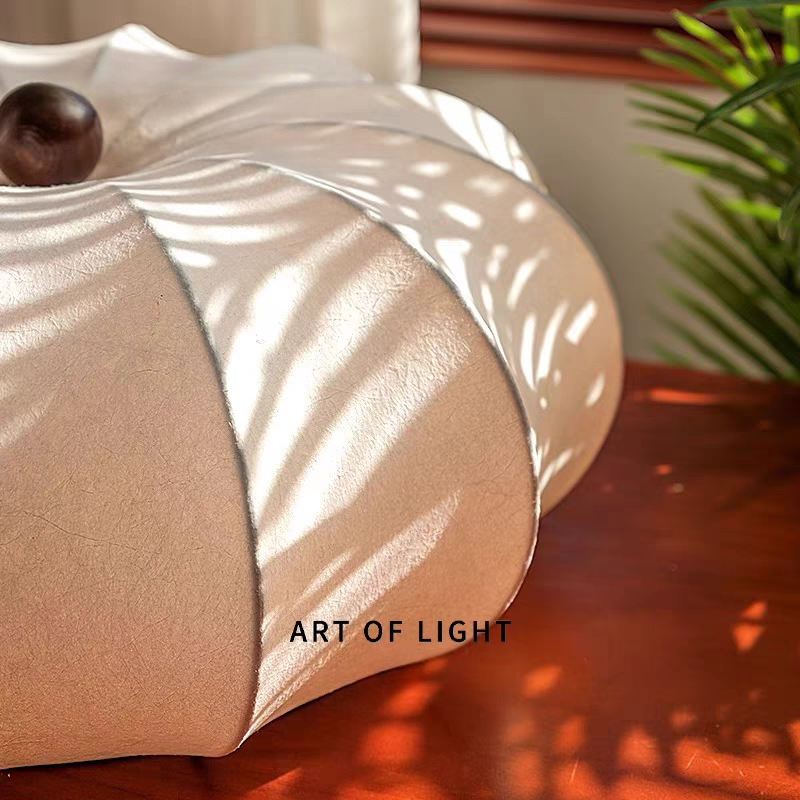 Japanese Home Bathroom Design - Lampe de plafond en soie vintage