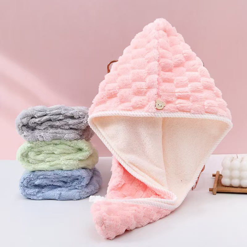 Home Bathroom Towels - Serviette turban pour cheveux en polaire
