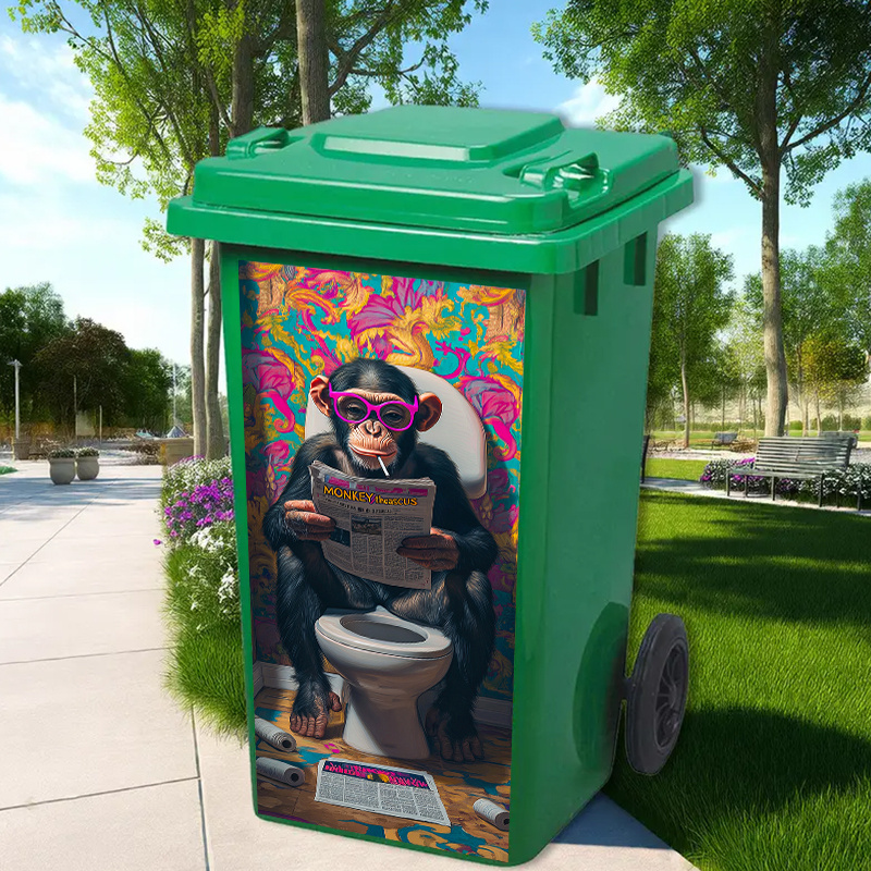 Home Bathroom Trash Can - 1 autocollant amusant pour poubelle en