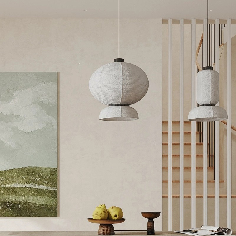 Lampe suspendue LED en papier  - Japanese Home Bathroom Design avis et prix