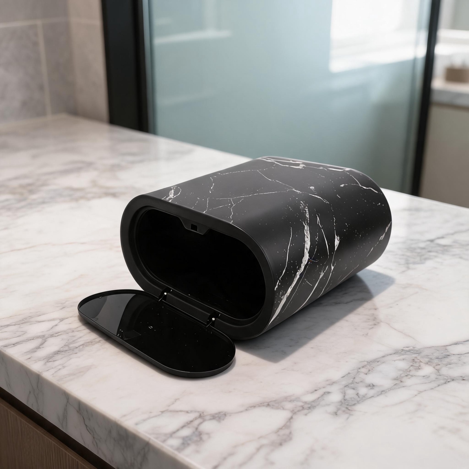 Poubelle étroite avec couvercl - Home Bathroom Trash Can avis et prix