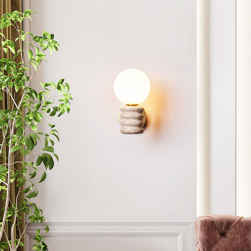 Lampe murale en travertin jaun - Japanese Home Bathroom Design avis et prix