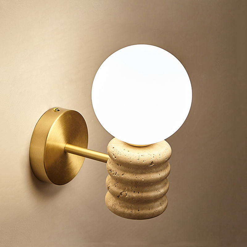 Lampe murale en travertin jaun - Japanese Home Bathroom Design avis et prix